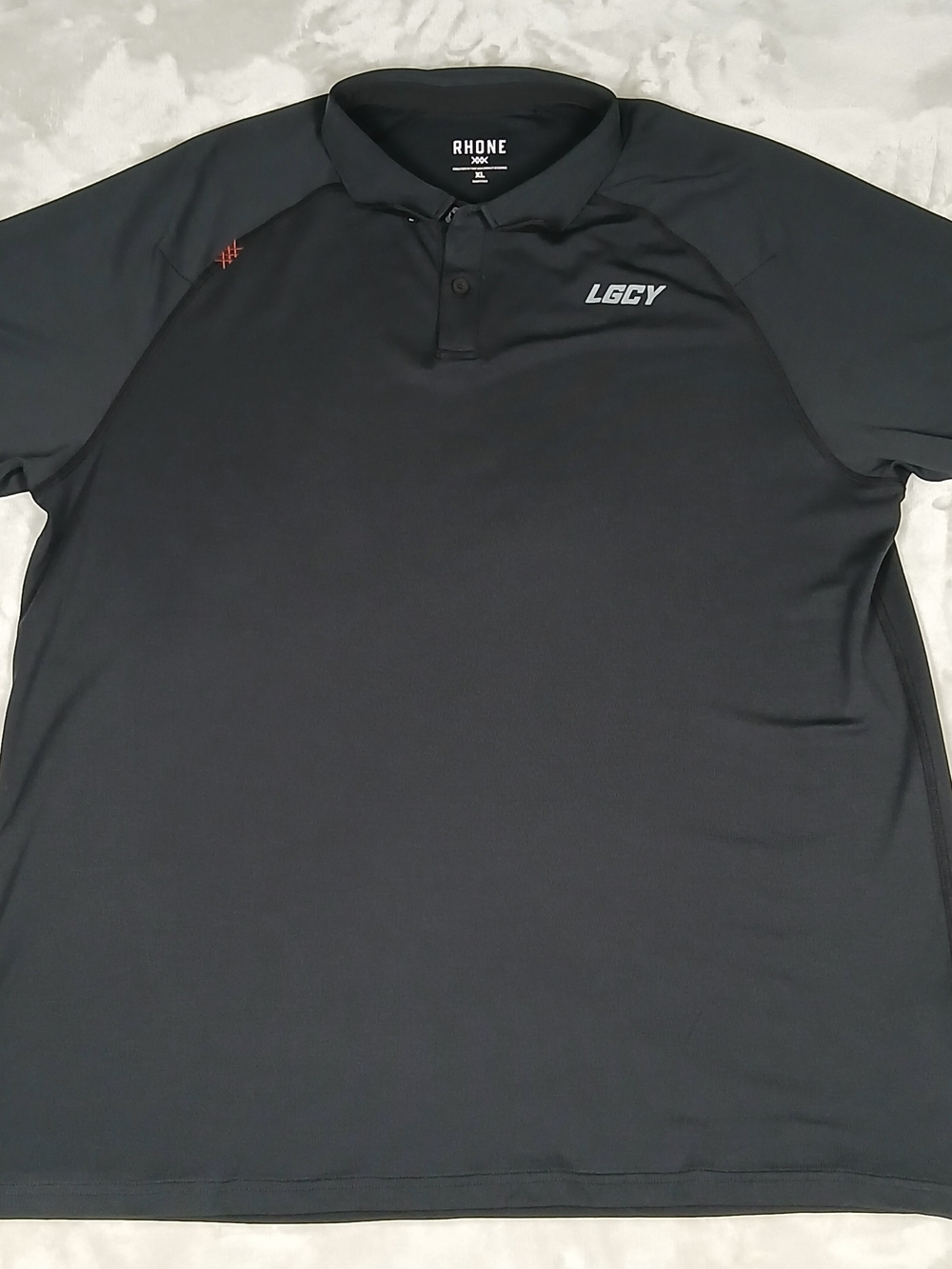 Rhone Delta Pique Polo XL Shirt Black Men's Performance Golf
